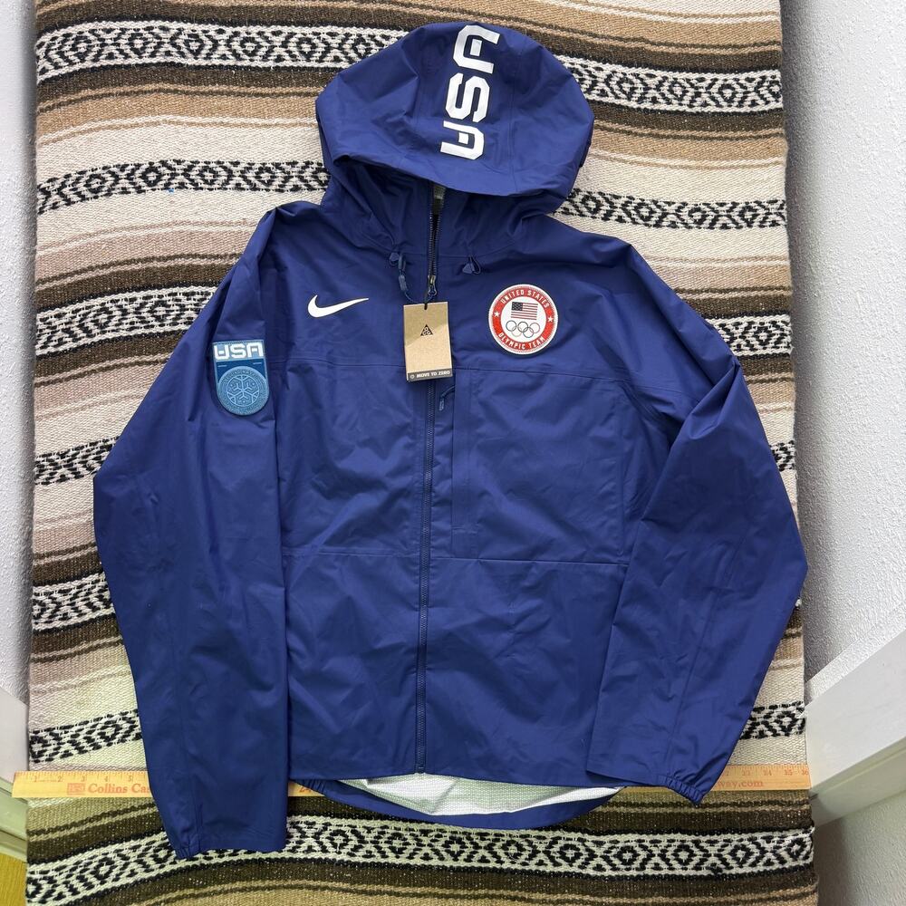 NWT Men's Nike 2022 Winter Olympics Beijing Blue Team USA Shell Jacket Sz Large